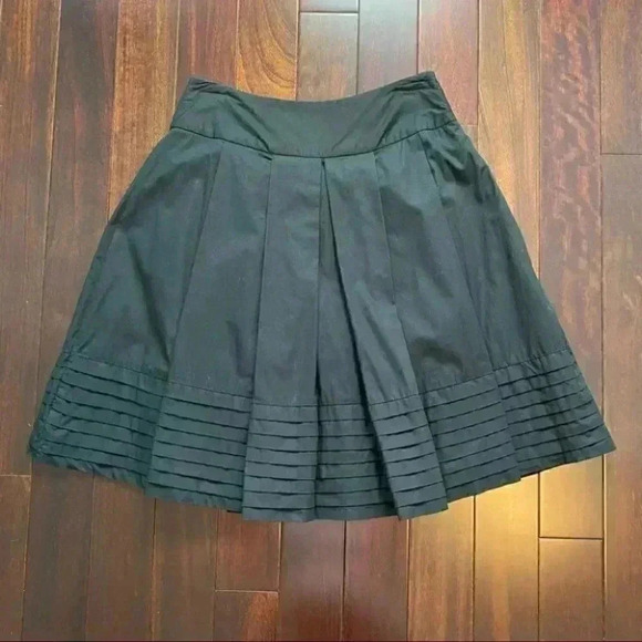 Vintage Alfred Sung Pleated A-Line Skirt 100% Cotton  Lined Black Size 4 - Picture 15 of 15